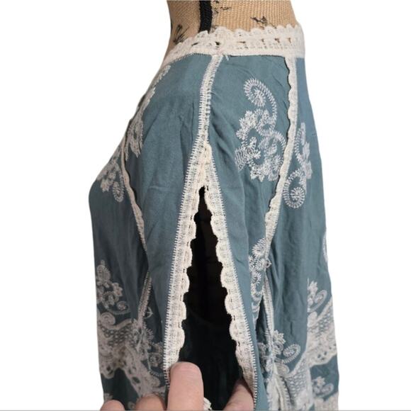 Democracy Raglan Sleeve Crochet Trim Peasant‎ Blouse Plus Size 2X New! - Picture 6 of 10